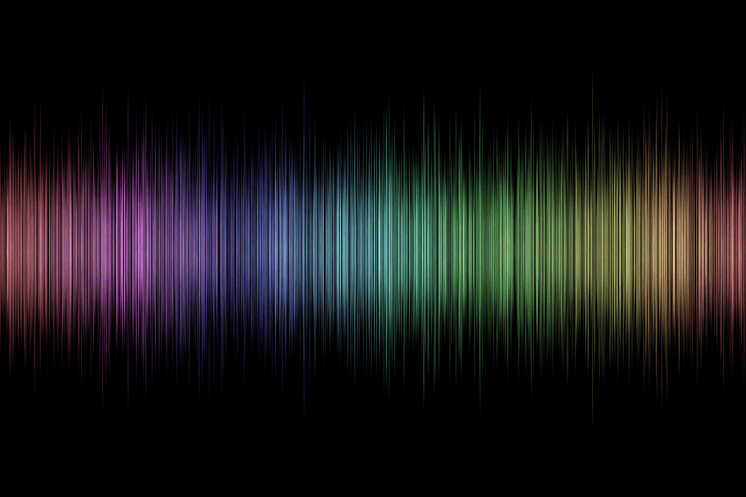 AN ECG OF SOUND WITH RAINBOW COLORS
