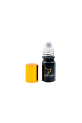 Cargar la imagen en la vista de la galería, Black rollerball bottle with gold cap on a white background