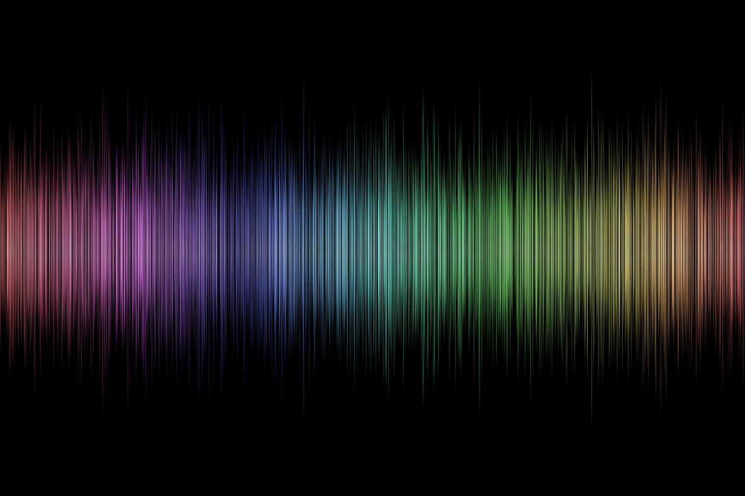 AN ECG OF SOUND WITH RAINBOW COLORS