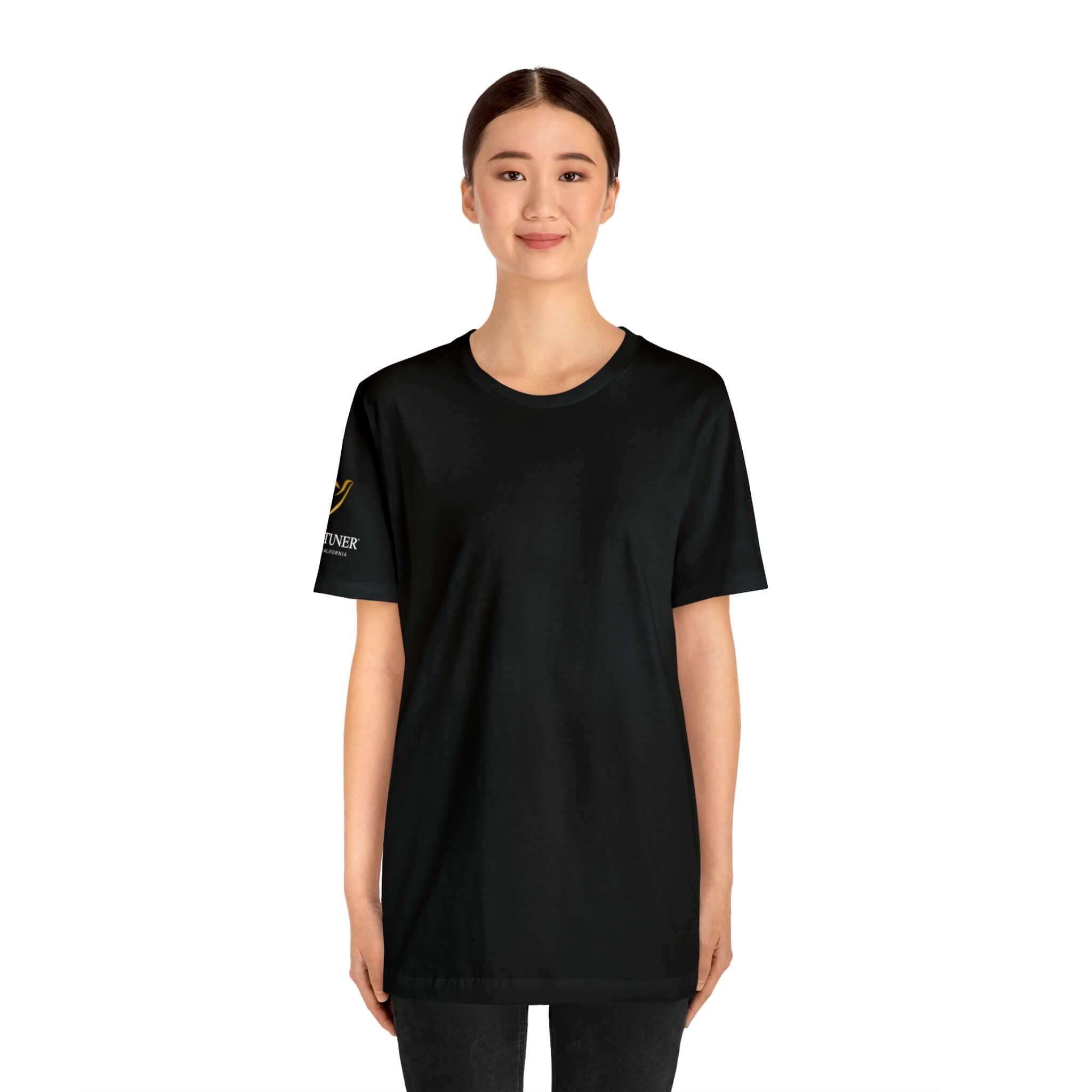 Lovetuner Unisex Black T-Shirt | Embrace love hertz frequency with stylish comfort. Ideal for daily wear, promoting positive vibes.