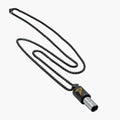 Lovetuner black 528Hz breathing necklace with Lovetuner logo on black stainless steel box chain