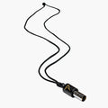Lovetuner black 528Hz breathing necklace with Lovetuner logo on waxed cotton cord necklace