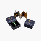 Lovetuner green 528Hz breathing necklace in signature gift box with brand leaflet