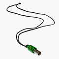 Lovetuner green 528Hz breathing necklace with Lovetuner logo on waxed cotton cord necklace