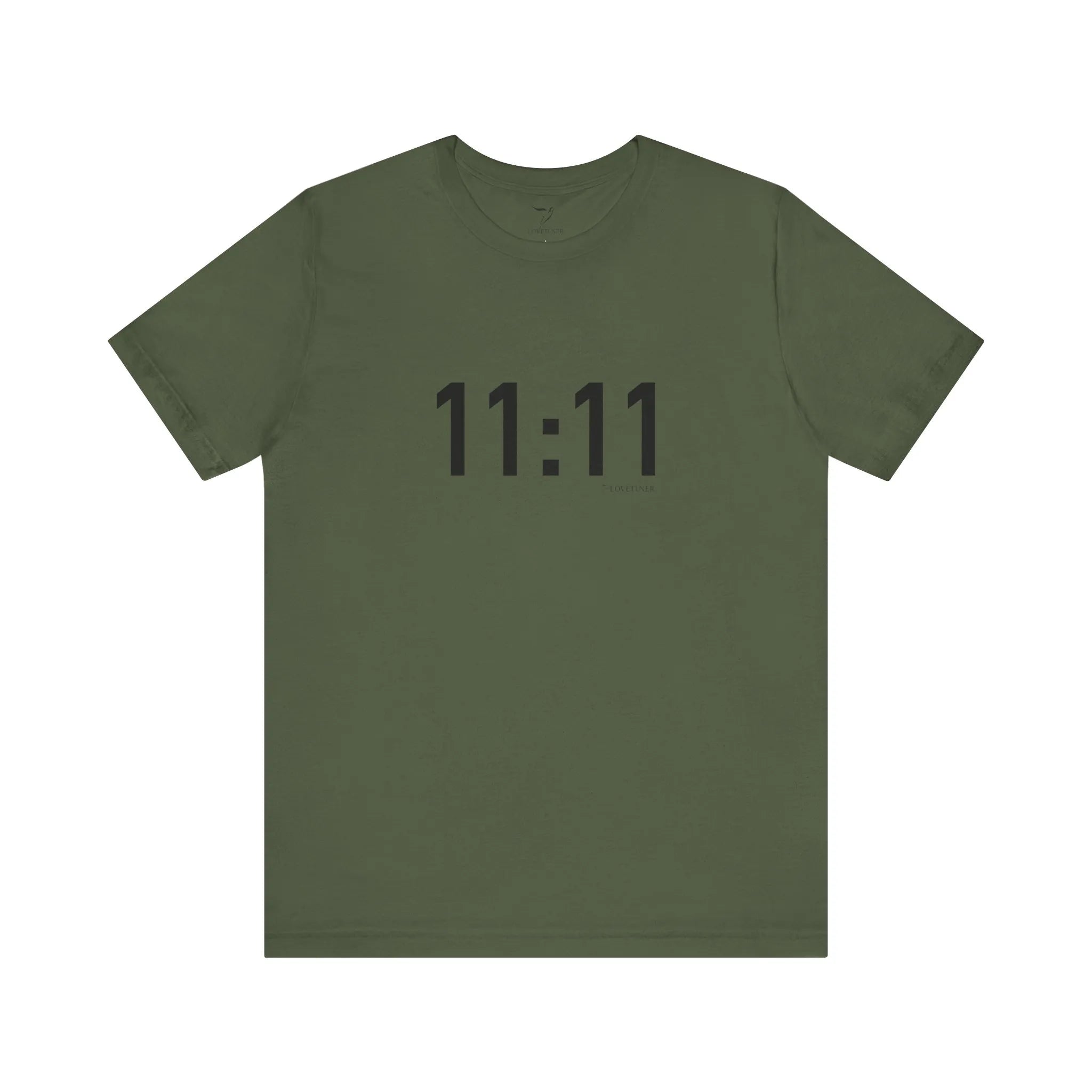 Green t-shirt with the number 369 printed on a white background