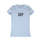 Light blue t-shirt with black text '369' on a white background