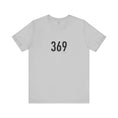 Carica l'immagine nel visualizzatore della galleria, Gray t-shirt with '369' printed on a white background
