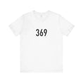 Carica l'immagine nel visualizzatore della galleria, White t-shirt with black text '369' on a white background
