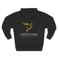Carica l'immagine nel visualizzatore della galleria, Product photo of the back of a black hoodie with Lovetuner logo
