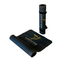 Two black yoga mats with 'Lovetuner' branding on a white background