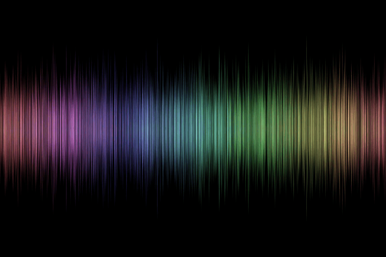 A spectrogram of rainbow colors