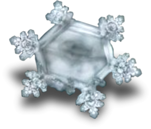 A close up image of a water crystal