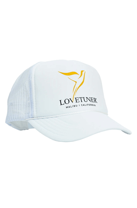 Lovetuner white hat, 528 hertz frequency - Harmonize your mind and body with stylish headwear that promotes relaxation and balance.